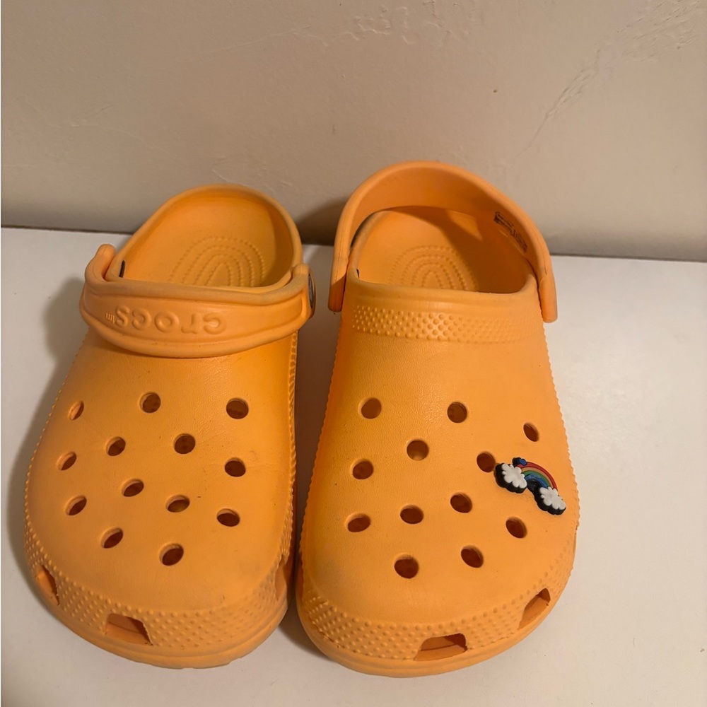 CROCS Orange Sandals with Ventilation and Heel Strap